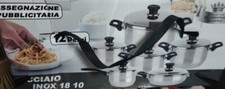 Batteria  Pentole Bavaria  12 pezzi Acciaio Inox 18/10 Con Coperchio Induzione