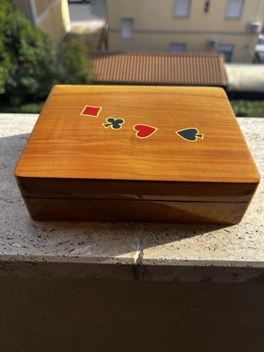 Scatola legno vintage carte - legno,