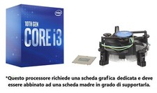 Processore Intel Core i3-10100F 10 Gen Quad-Core 3,6/4,3 GHz Socket LGA1200 BOX