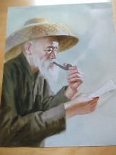 ACQUERELLO ORIGINALE VINTAGE - GENTILUOMO ORIENTALE - DI D CHAN