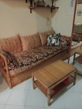 Salotto Divano Letto Tavolinetto E Poltroncine usati Ottimo Stato in Vero Bambù 