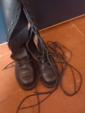 Anfibi Al Ginocchio In Pelle Neri N.36 Enrico Antinori