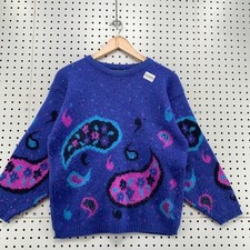 Maglione Paisley blu viola