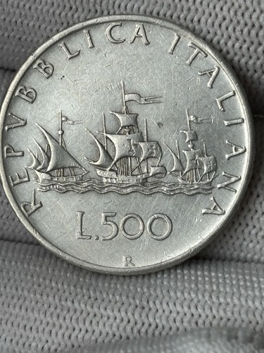 Moneta argento 500 - lire, italia