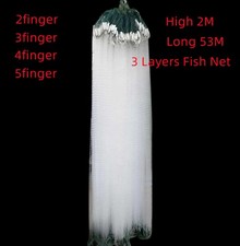 Rete da Pesca 53m 3 Strati Monofilamento Branchia Rete da Pesca Rete da Pesca con Galleggiante