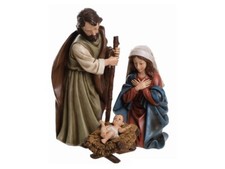 Set Statue Natività Presepe Completo 3 Pezzi in resina decorato a mano 30 CM