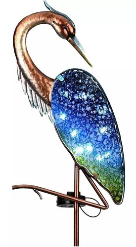 Airone blu metallo - in, statua