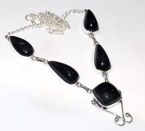Collana onice nera argento - collana, 925