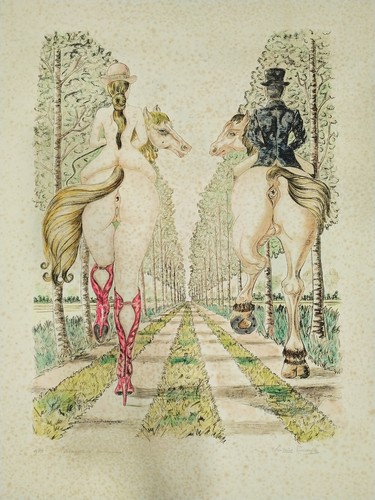 Litografia passeggiata - litografia, "passeggiata