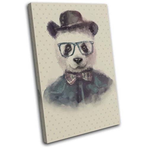 Hipster watercolour panda - `hipster,