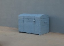 Baule cassapanca d'arredo laccata Shabby Chic, fine '800 - L 83,5 cm!