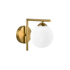 Applique da Parete Attacco G9 Sfera Vetro Staffa Angolare Bronzo Moderno Interno