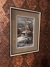 Olio su tavola originale dell'artista italiano Arturo Bonanomi 1920 - 2010 16x22 incorniciato