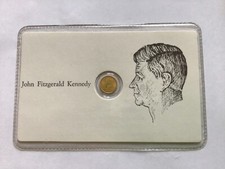 Miniatura oro massiccio MONETA 8K supporto plastica: speciale John Fitzgerald Kennedy!!