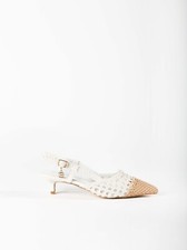 scarpe donna con tacco basso decolte intrecciate Laura Biagiotti bicolore comode