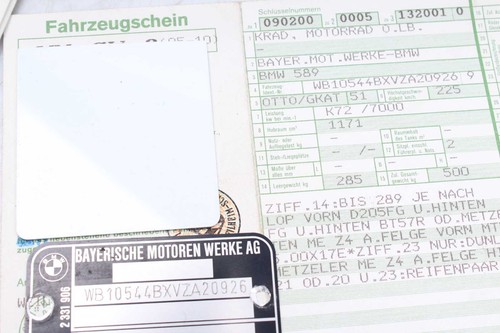 Telaio targa con documenti bmw - telaio,