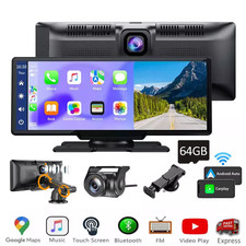 Display auto 4K 10,26 pollici wireless Apple Carplay Android anteriore posteriore dashcam