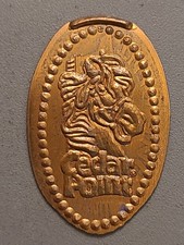 RARISSIMO Penny pressato schiacciato allungato cavallo giostra punta di cedro RAME