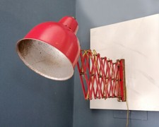 Lampada industriale vintage a pantografo