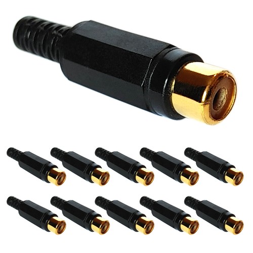 10x connettore rca femmina - connettore,