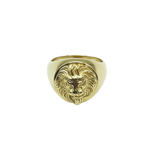 Anello uomo testa leone - di, in