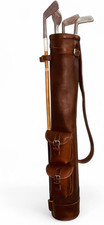 | Borsa da trasporto vintage in pelle per mazze da golf con 2 tasche | Retrò - solo borsa