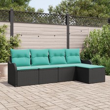 Garden Sofa Set 5 pcs Black