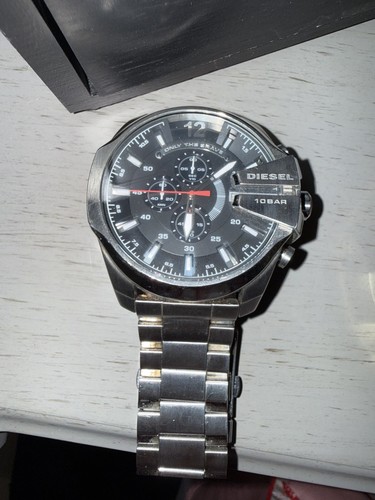 Silver diesel watch - silver,