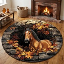 Tappeto rotondo cavallo 3D