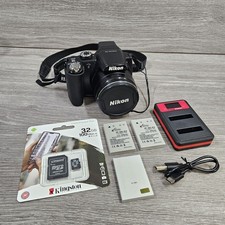 Nikon Coolpix P90 12,1 megapixel fotocamera digitale con nuove batterie caricabatterie scheda SD da 32 GB