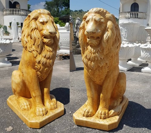 Statua leone coppia leoni - leone, h