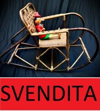 ANTIQUARIATO ANTICA SEDIA A DONDOLO PER MUSEO BAMBINI PRIMI NOVECENTO  GIOCO OLD