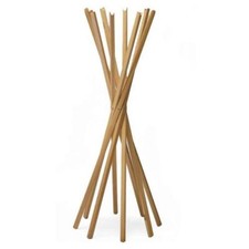 ZANOTTA SCIANGAI appendiabiti da terra in frassino tinto rovere Ø 65 x H 145 cm