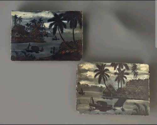 Pittura antica olio - pittura, su