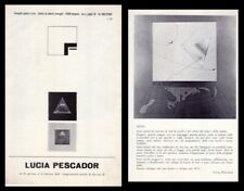 Brochure LUCIA PESCADOR dal 31 gennaio 1975. Fumagalli Galleria d'Arte - Bergamo