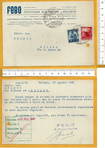 Cartolina pubblicitaria febo - pubblicitaria,