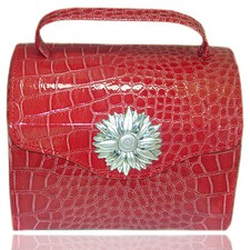 Red Leather Silver Laminated