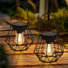 Lanterne Solari 2pz Esterno IP65 LED Sole Bianco Caldo Giardino Terrazza Prato
