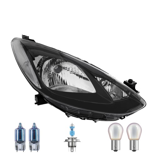 Faro alogeno destro nero - alogeno, h4
