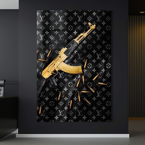 Quadro parete arma ak47 lv - parete,