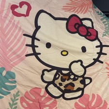 Piumino reversibile doppio Hello Kitty Friends rosa e bianco biancheria da letto Sanrio