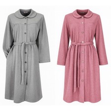 Vestaglia Donna Manuela Invernale Felpata punto Milano Cintura Bottoni Colletto