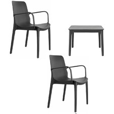 Set 3 Pezzi Giardino Terrazzo Sedie poltrona Lounge Ginevra S-C-A-B Tavolo Basso