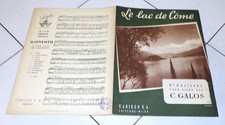 Spartito LE LAC DE COME di C. GALOS Il lago di Como - PIANO PIANOFORTE 1956