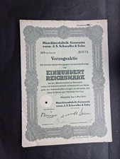 RRR Vorzugsaktie über 100 RM Maschinenfabrik Germania vorm. J.S. Schwalbe & Sohn
