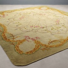 Tappeto Aubusson Antico Cotone Lana Nodo Fine Manuale Francia 330 x 310 cm