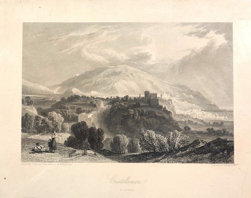 1864 incisione castellammare - incisione,