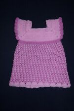 Abito scamiciato Vestitino Neonata Bimba All'uncinetto Fatto a Mano Rosa 0-12 M