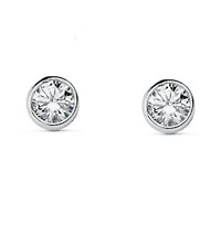 Coppia Orecchini in Argento 925 Punto Luce 3mm Con Zirconi Brillanti Uomo Donna
