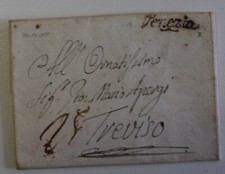 1810 R.ITALIA NAPOLEONICO lettera VENEZIA-TREVISO+25c TASSA+corsivo VENEZIA-560